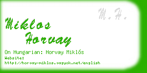 miklos horvay business card